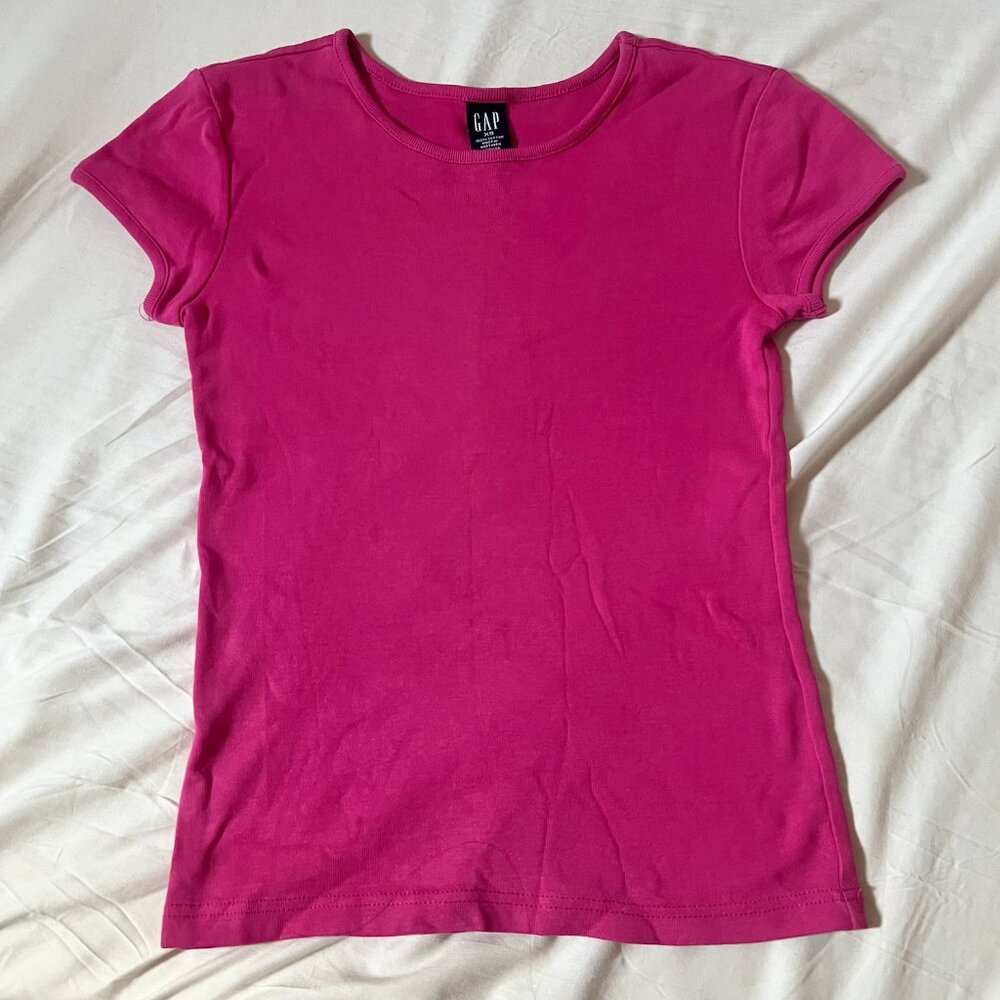 GAP Hot Pink Basic Solid Baby Tee Shirt